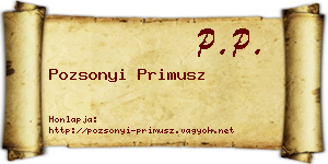 Pozsonyi Primusz névjegykártya